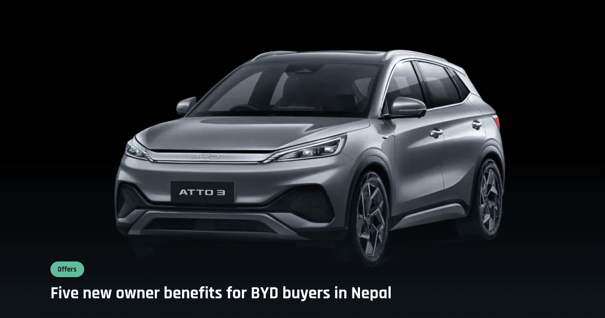BYD adds free data, charger checks and extended warranty in Nepal