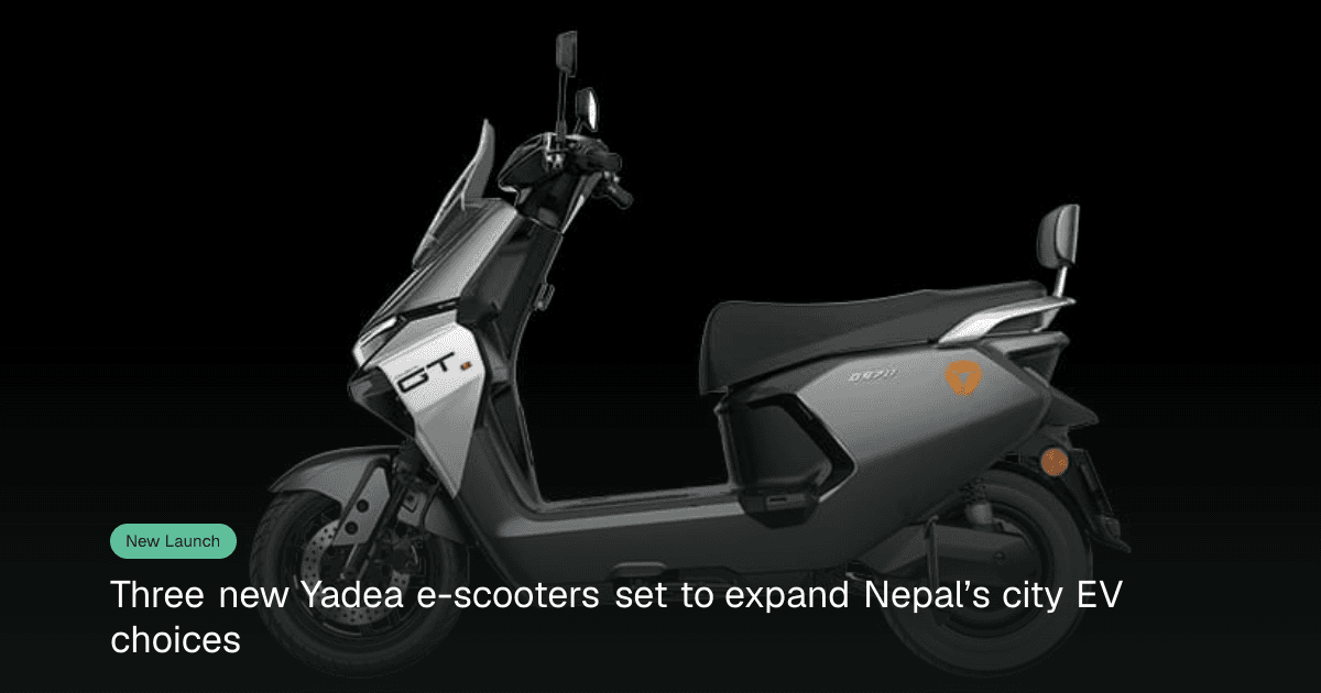 Kuzu Nepal to unveil three new Yadea e-scooters on August 6