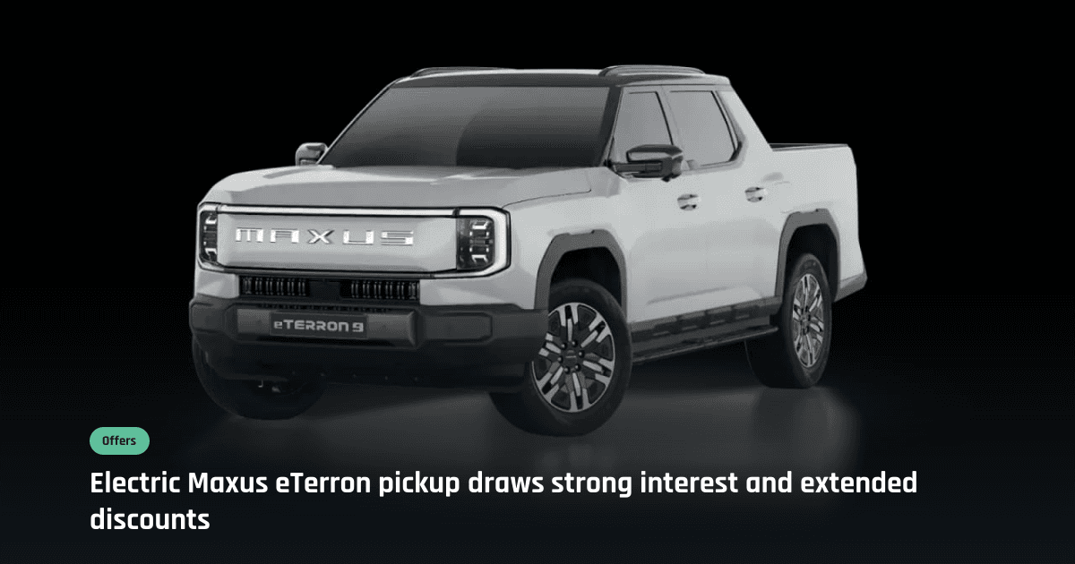 Maxus eTerron electric pickup collects 44 bookings at NAIMA Expo