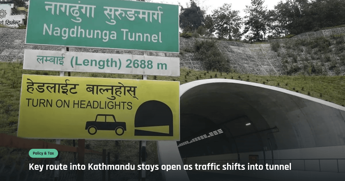 Nagdhunga Tunnel Partially Opens as Road Sinks; Technical Team Deployed