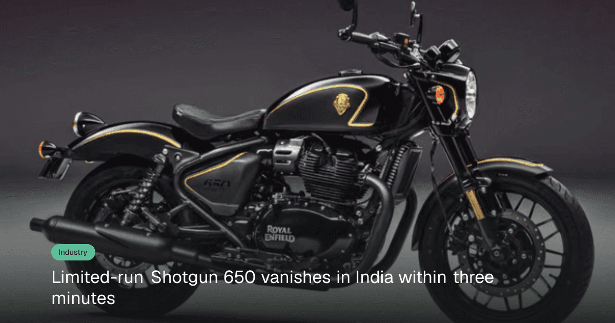 Royal Enfield Shotgun 650 Icon Motosports Edition sells out in minutes